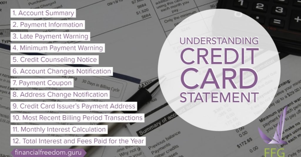 understanding a credit card statement answer key