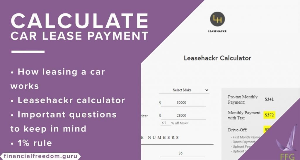 Leasehackr Calculator 1 Rule Calculate car lease payments like a Guru